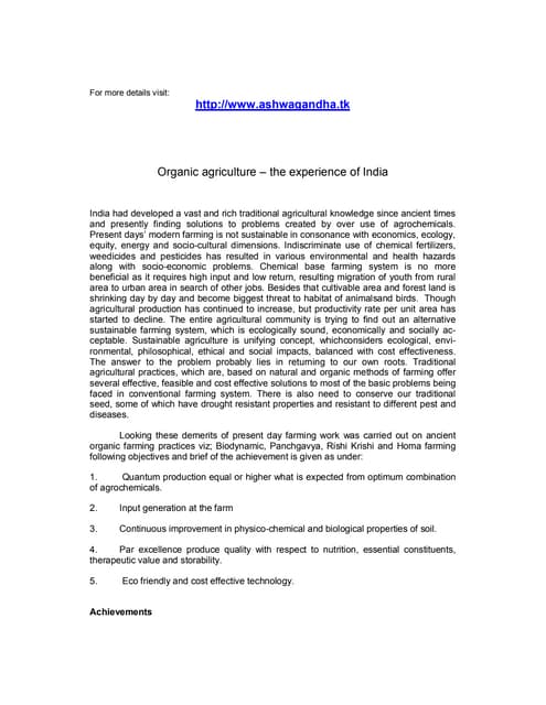 Case Study on Organic Farming | PDF