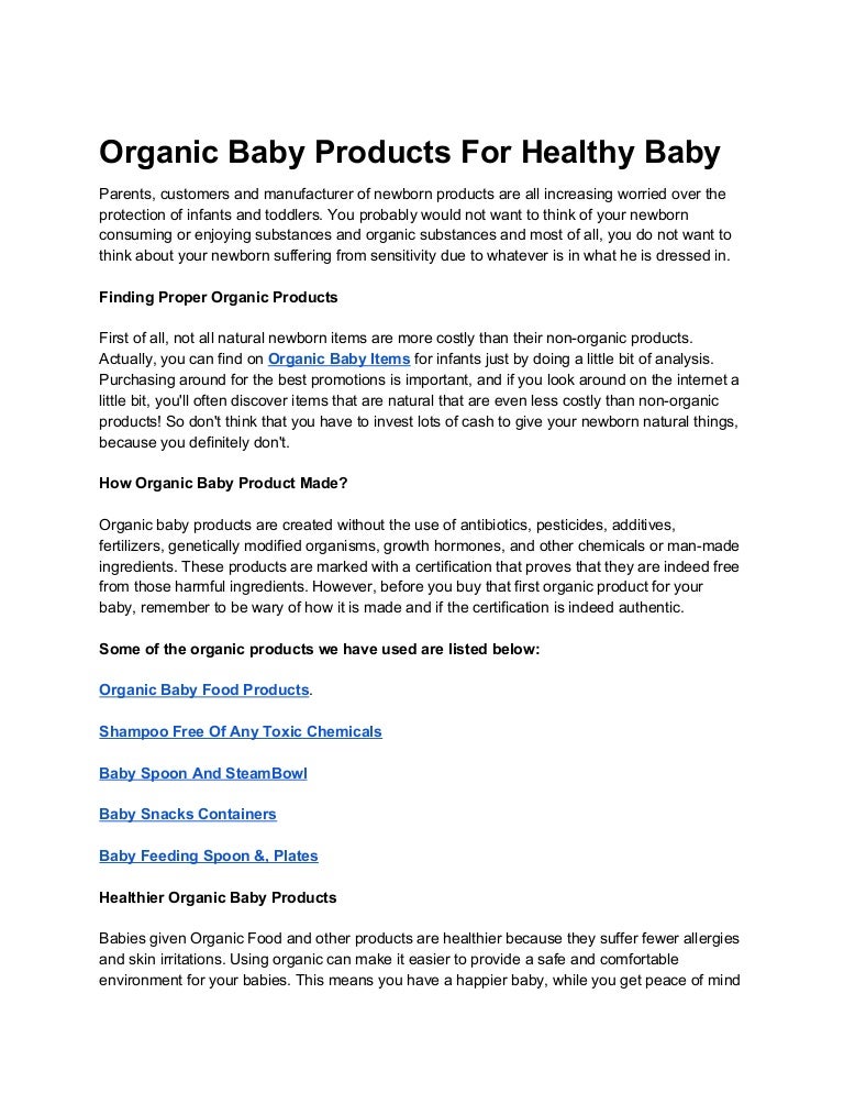 healthy baby products