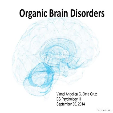 Unit XII Organic Brain Disorder, Dementia, Delirium, Organic Amnestic ...