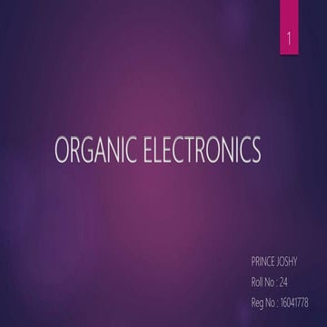 Organic electronics