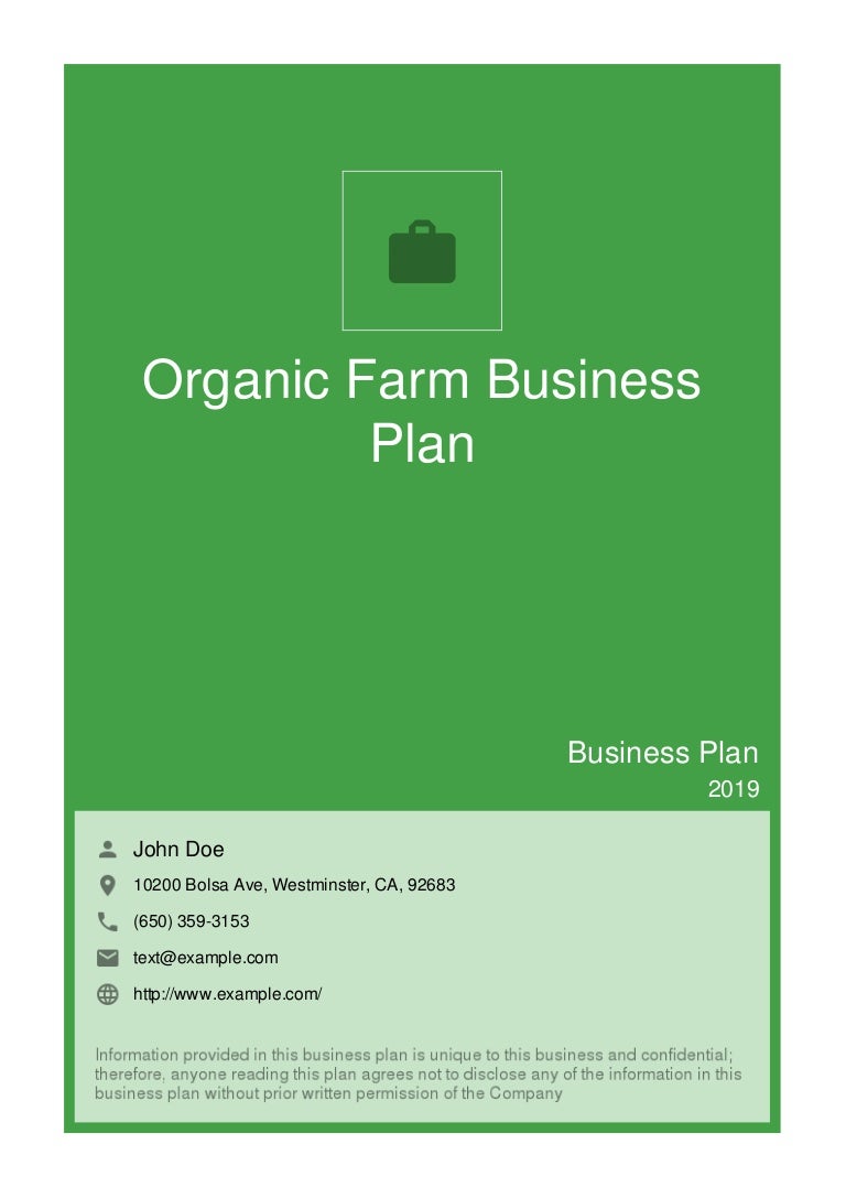 Organic Farm Business Plan Example