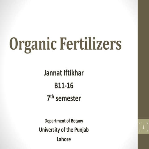 Organic fertilizers