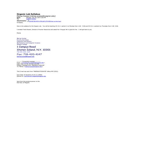 Organic lab syllabus