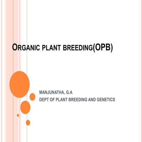 Organic plant breeding