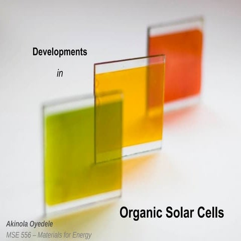 Developments in organic solar cells