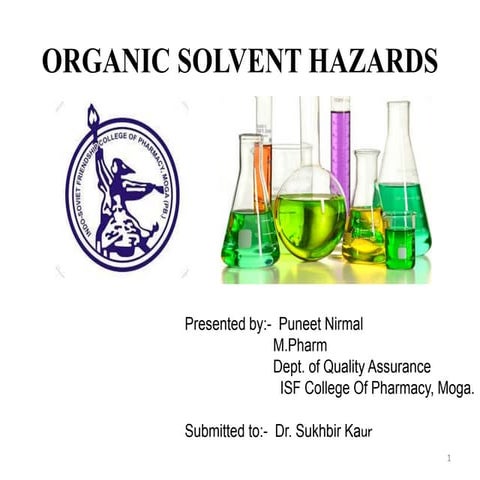 Organic solvent hazards