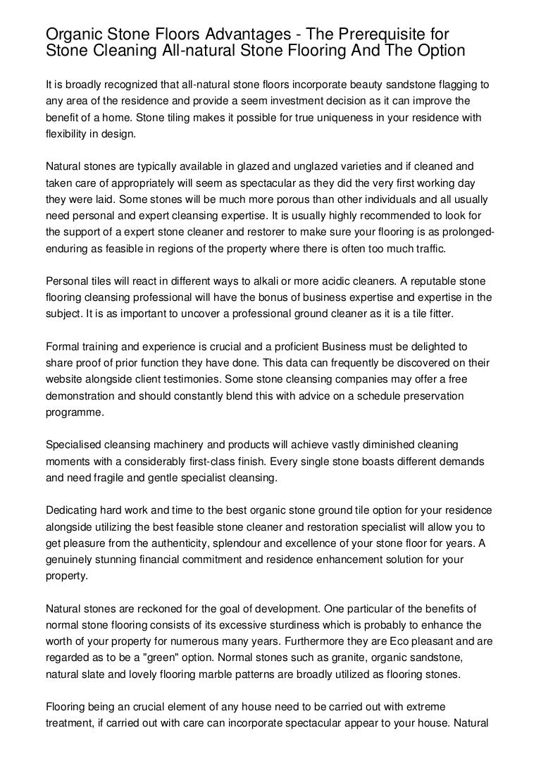 Organic Stone Floors Advantages The Prerequisite For Stone Cleaning