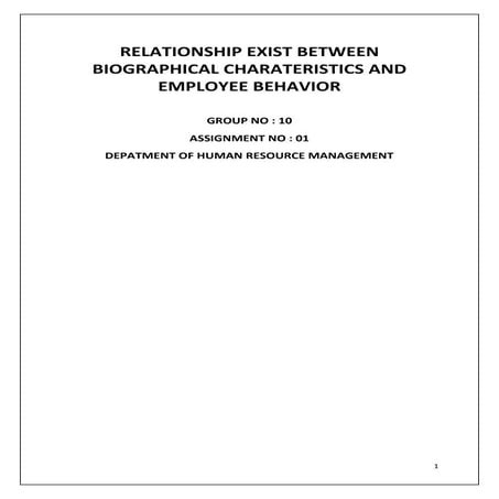 Relationship between biographical characteristics and employee behaviour