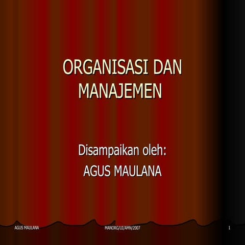 Organisasi Dan Manajemen