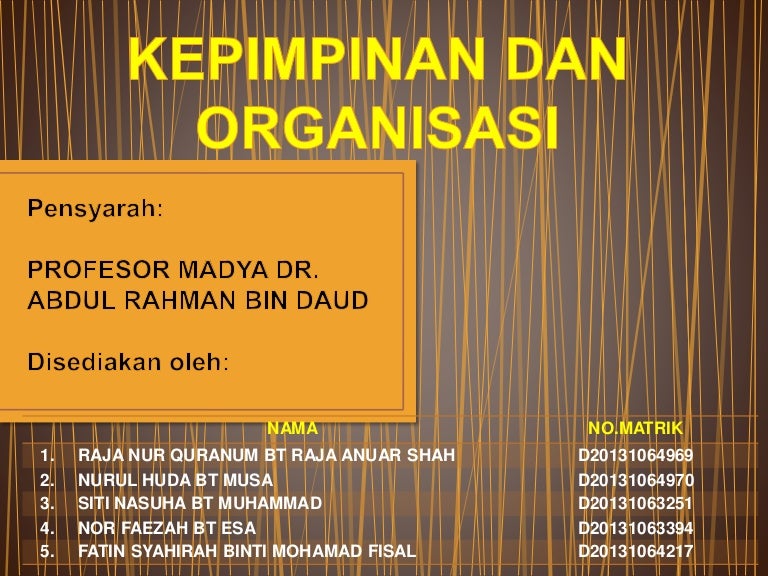Organisasi Kepimpinan