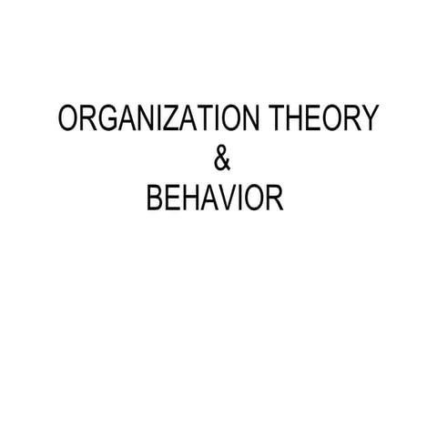 Organisation Theory