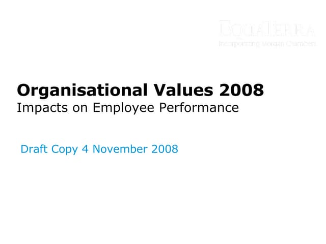 Organisational Values