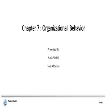 Organisational behavior