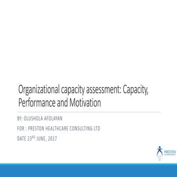 Organisational Capacity Assessment 