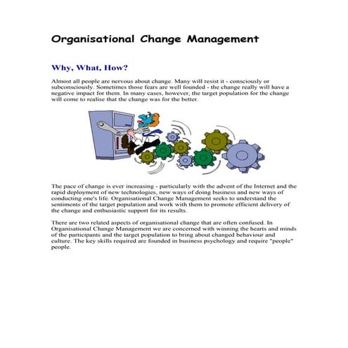 Organisational change management