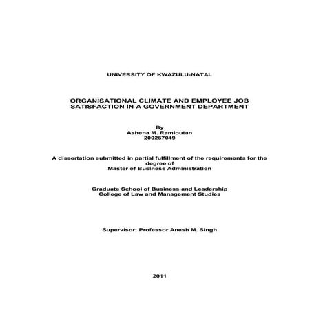 Organisational climate and employee job