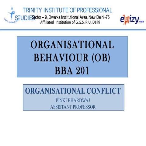 ORGANISATIONAL BEHAVIOUR- Organisational conflict