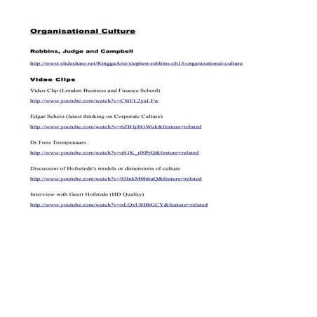 Organisational culture   presentation and videos
