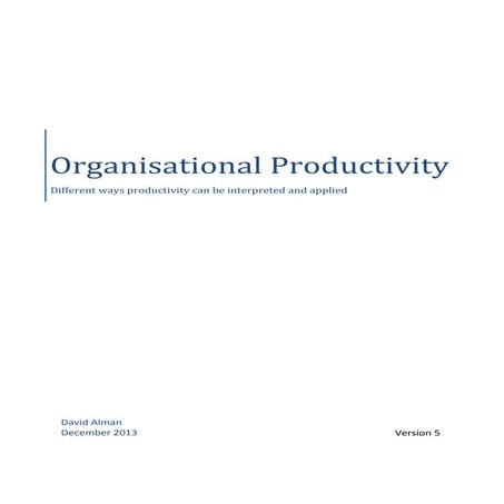 Organisational Productivity | PDF