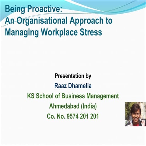 Organisational stress management