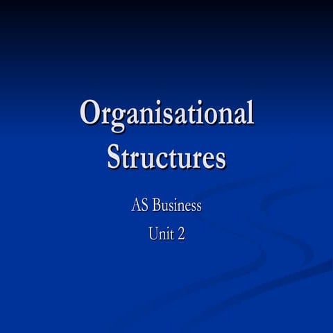 Organisational Structures