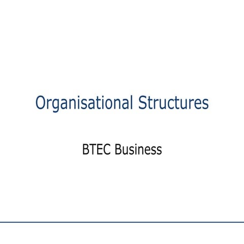 Organisational Structures