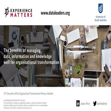 Organisational Transformation Meetup 13 Dec 2018 James Price