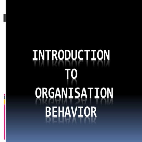Organisation behavior introduction