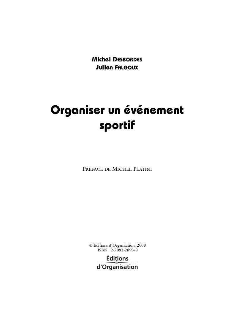 Organisation D Un Event Sportif
