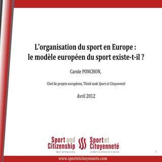 Organisation du sport en europe