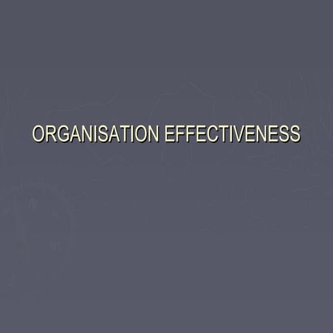 Organisation effectiveness
