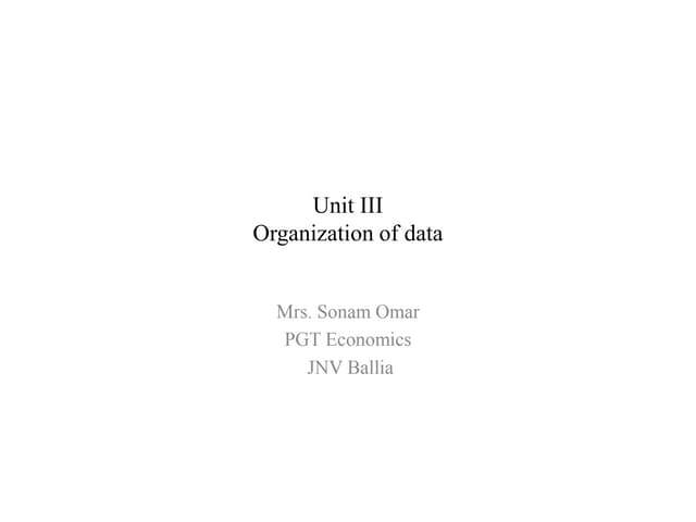 Organisation of data
