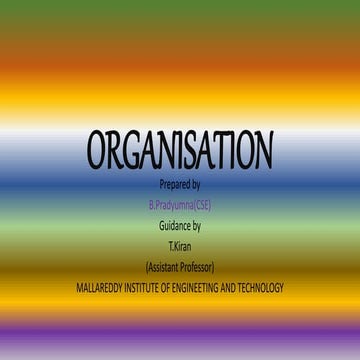 OVER VIEW OF ORGANISATION AND ITS STRUCTURES