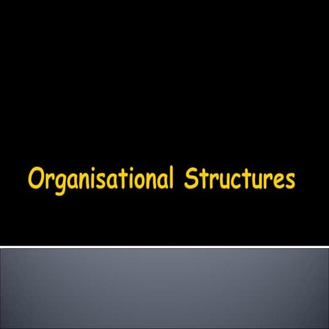 Organisation structures