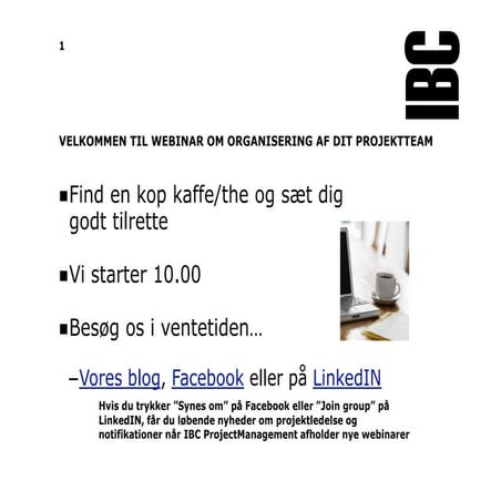 Organisering af projektteamet v2013 09-12