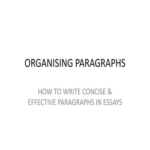 Organising paragraphs ------(English)