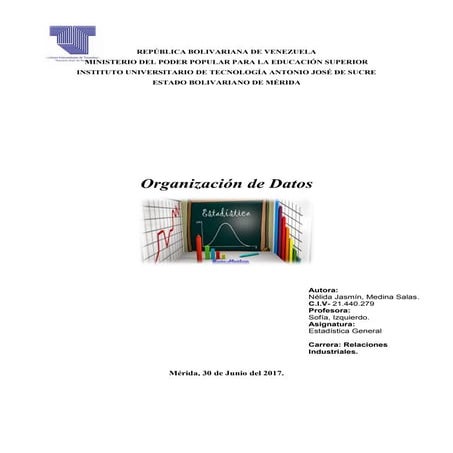 Organización de datos estadisticos nelida medina