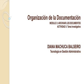 Manejo de documentos inactivos | PPTX