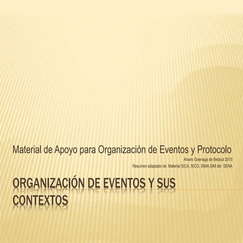 Organización de eventos y sus contextos