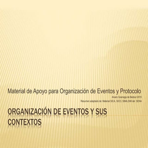 Organización de eventos y sus contextos