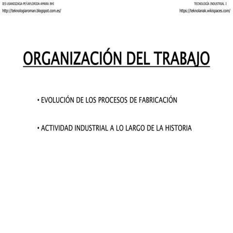 Organización del trabajo