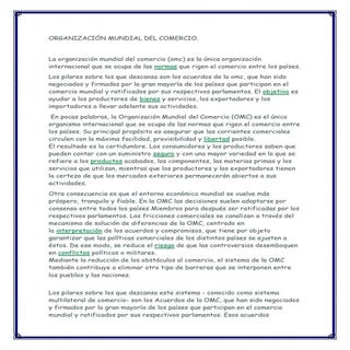 Organización mundial del comercio