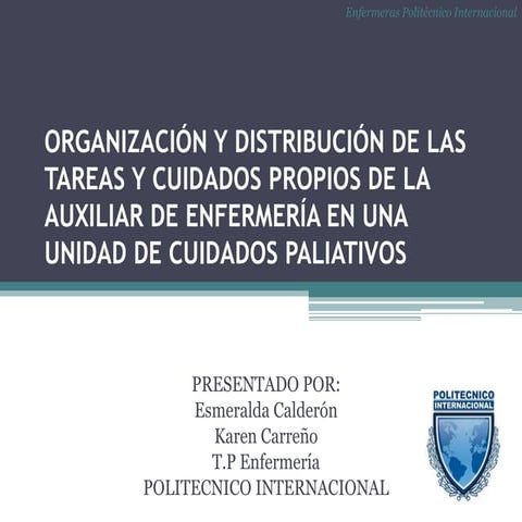 Organización y distribución de las tareas y cuidados | PPTX