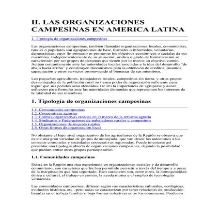Organizaciones campesinas
