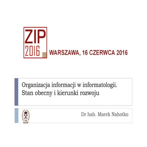 Organizacja informacji w przedsiębiorstwie | PPT