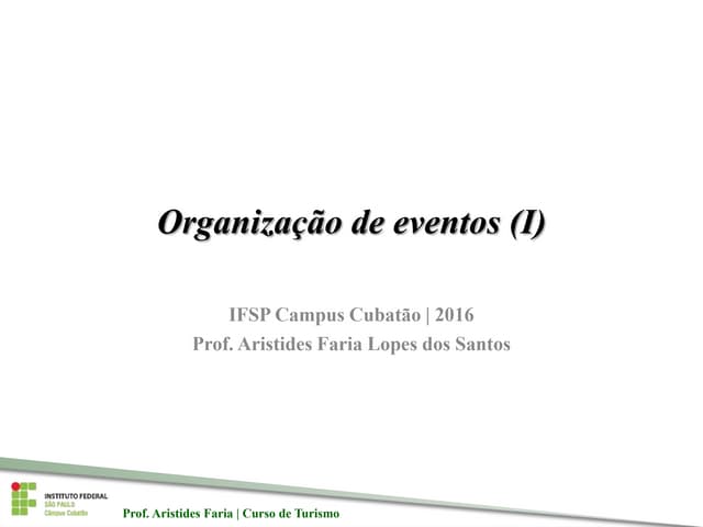 Disciplina Organizacao de Eventos (...