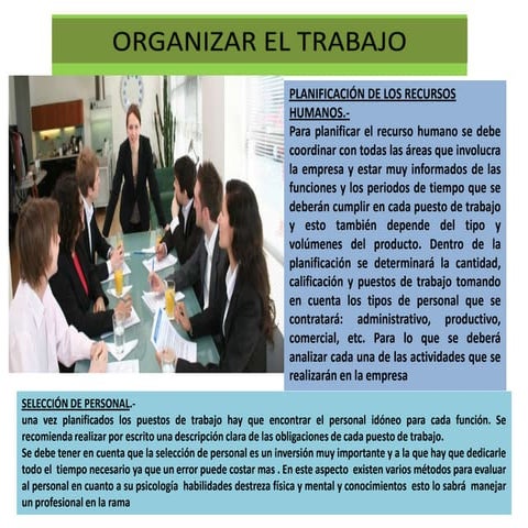 Organizar el trabajo 