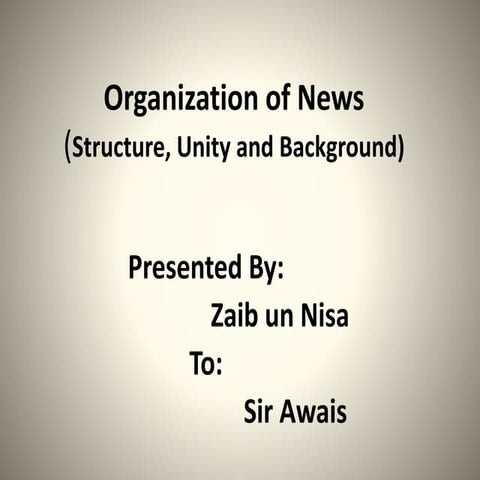 Organization of News Structure