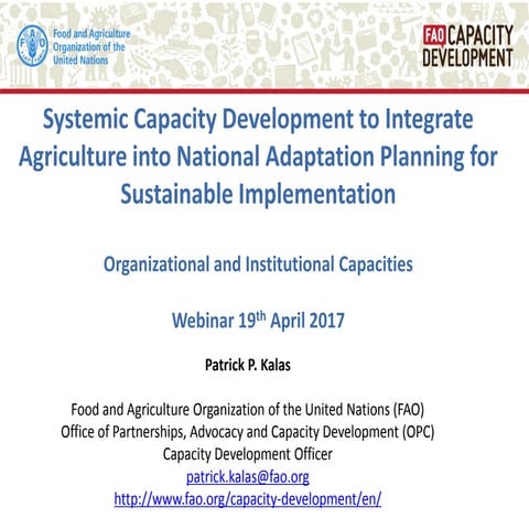 NAP-AG Webinar -  Organizational and Institutional Capacities