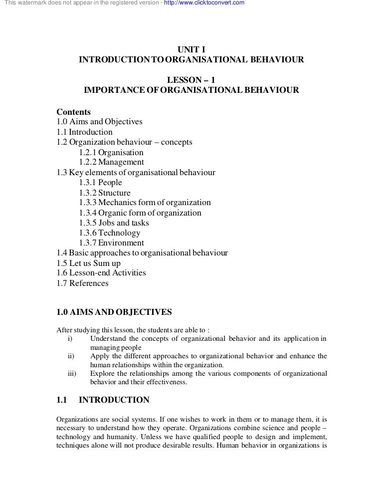 Organizational Behavior And Theories